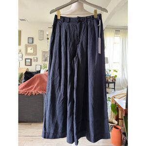 NWT Young Fabulous & Broke Navy Wide-Leg Dress Pants Tencel M Boho Chic